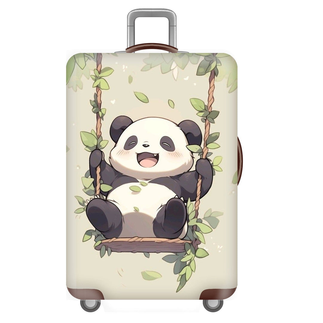 Unisex non-elastic suitcase cover for hard shell trolley with cute panda design, stretch protective cover with handle and wheel openings Kalsten