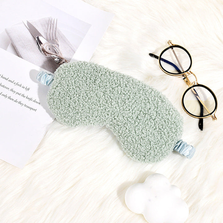 Women's cuddly thermo sleep mask made of teddy fleece with adjustable satin band Kalsten