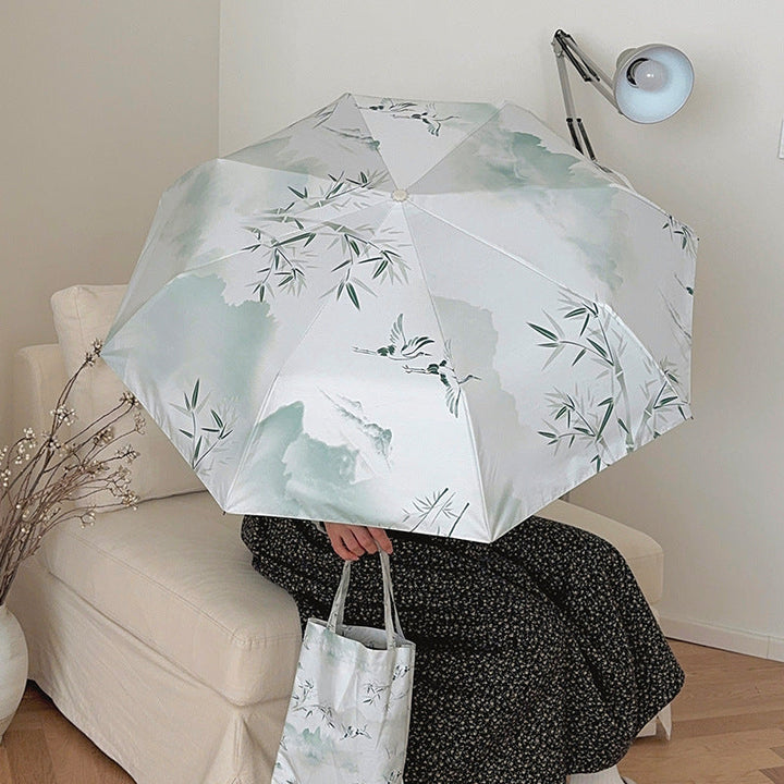 Women's shopping bag with integrated foldable umbrella Kalsten