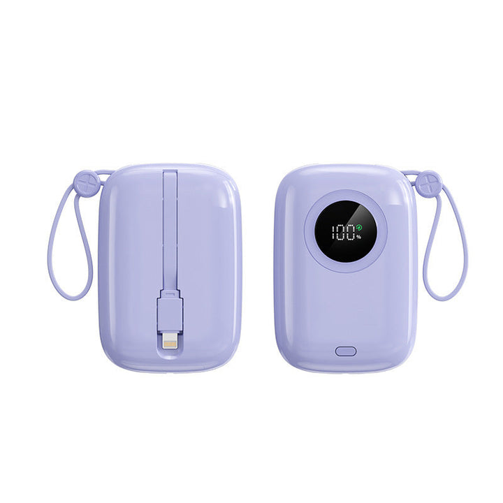 Compact and powerful power bank with digital charging display and integrated cable Kalsten