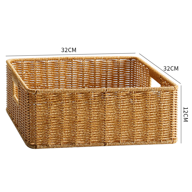 Handwoven Rectangular Storage Basket with Cut-Out Handles Kalsten