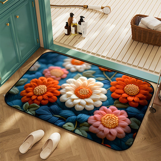 Floral Embroidered Area Rug Acalora