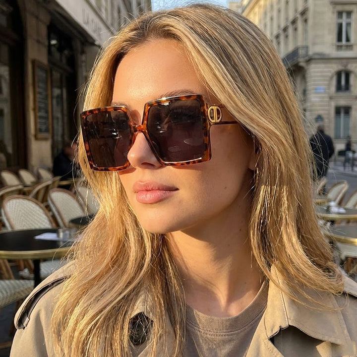 Women's Elegant Oversized Sunglasses with Geometric Frame and Polarized Lenses Kalsten