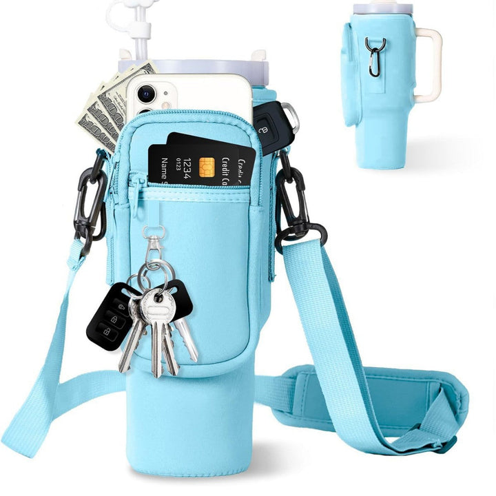 Ladies trendy and sparkling drinking bottle with shoulder bag Kalsten