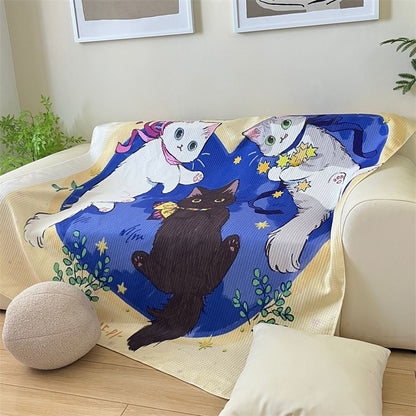 Artistic Cat-Themed Tapestry Blanket