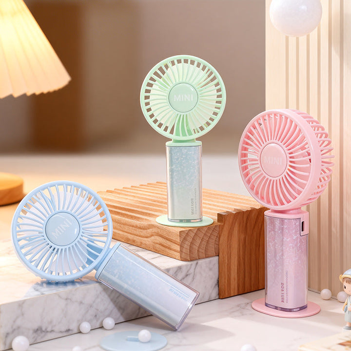 Women's Portable Hand Fan with Flexible Tilt and USB Charging Kalsten