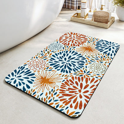 Stylish Geometric Pattern Bathroom Mat Acalora