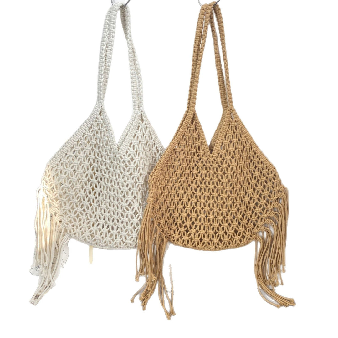 Macrame shoulder bag with fringes Kalsten