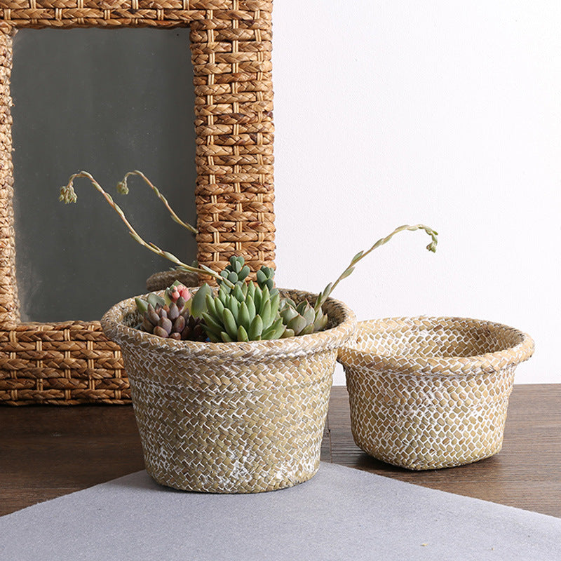 Handcrafted Natural Seagrass Storage Pot Kalsten
