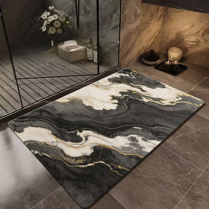 Luxurious Marble Design Bath Mat