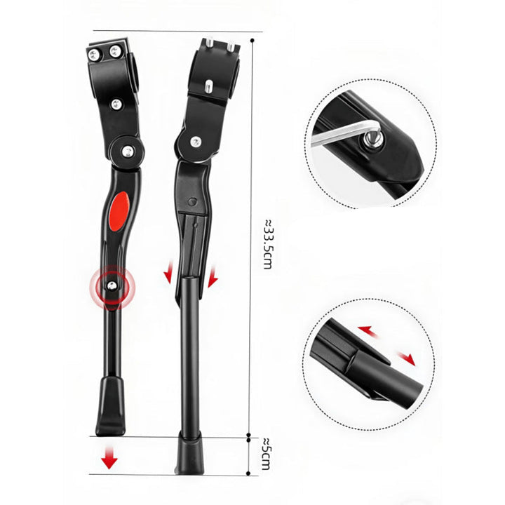 rear-mount telescopic bicycle kickstand with reinforced hinge Kalsten