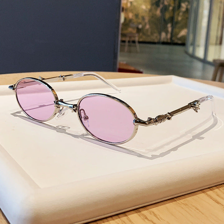 Women's fashionable glasses with elegant metal frame and lightly tinted lenses Kalsten