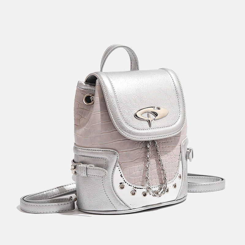 Fashionable Crocodile-Embossed Mini Backpack Kalsten