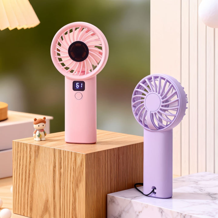 Ladies Portable Hand Fan with LED Display and Lightweight Design Kalsten