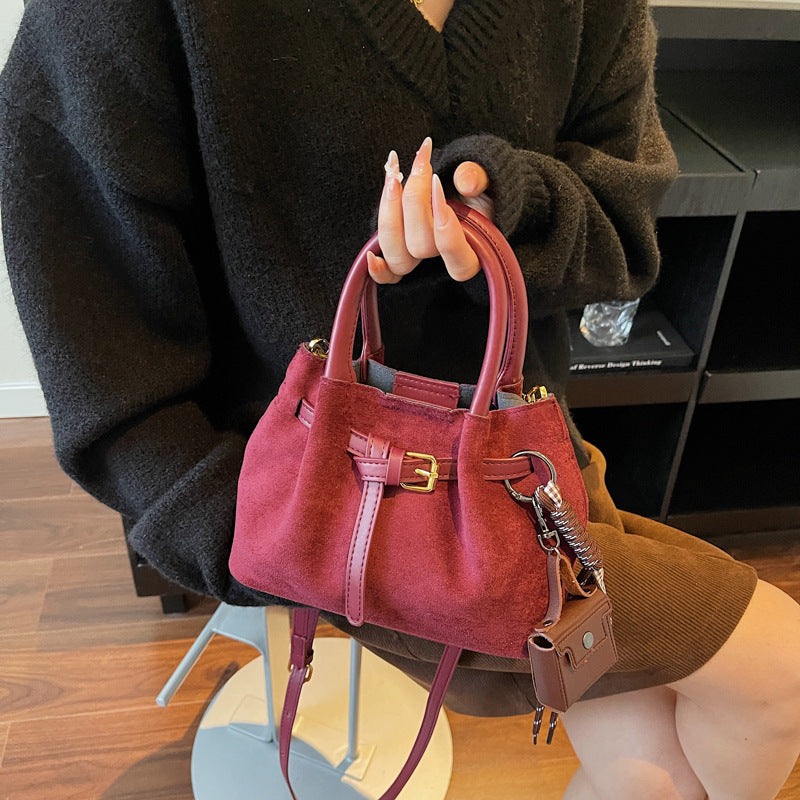 Elegant Suede Handheld Bag Kalsten