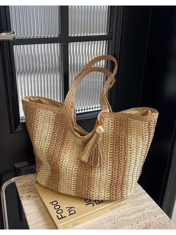Designer Beach Bag with Textured Weave Kalsten