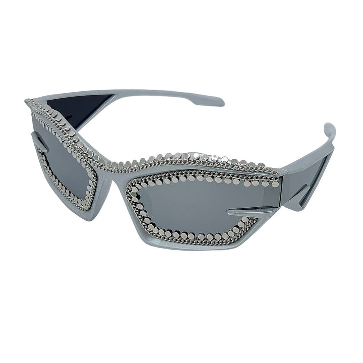 Ladies designer sunglasses in a futuristic look with sparkling rhinestone embellishment Kalsten