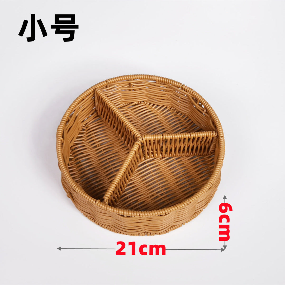 Ladies beef braided serving basket with three compartments Kalsten