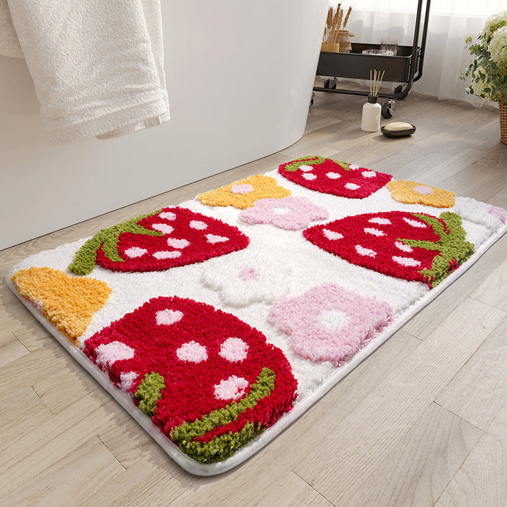 Cute Strawberry Pattern Bath Mat Kalsten
