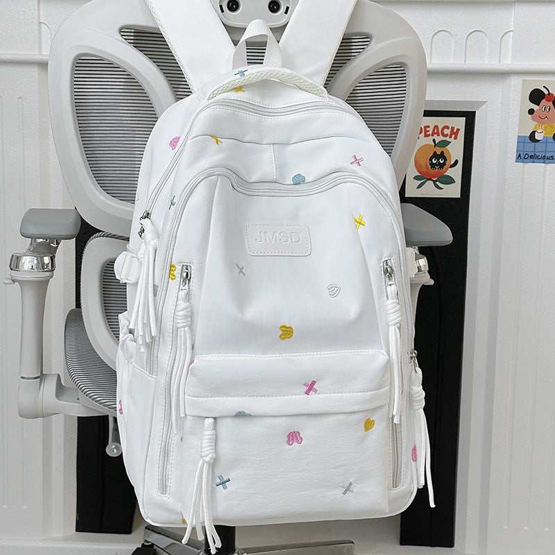 Adorable Embroidered Trendy School Backpack