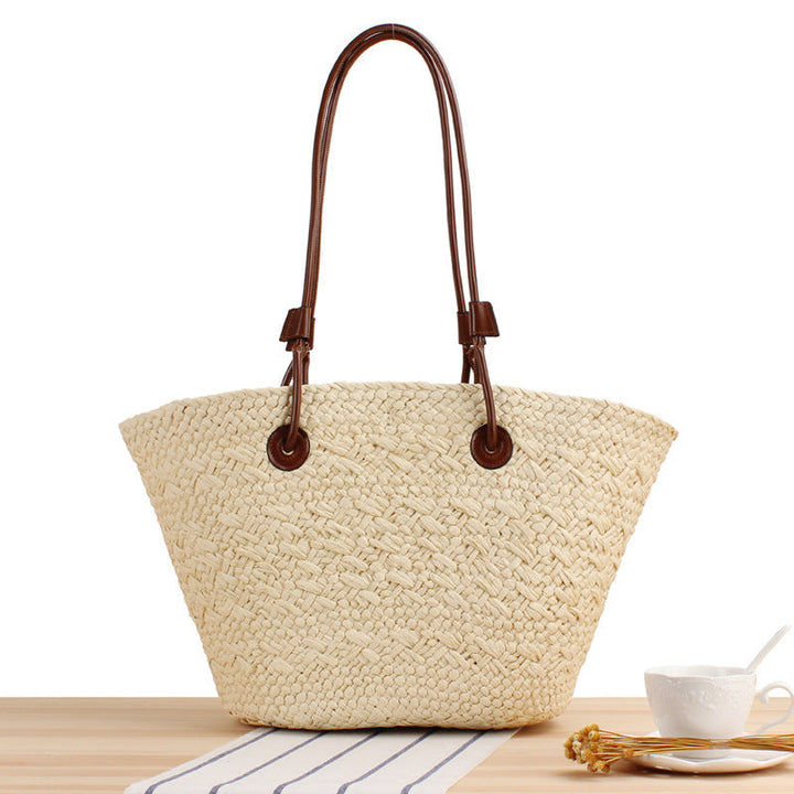 Beach bag with elegant leather straps Kalsten