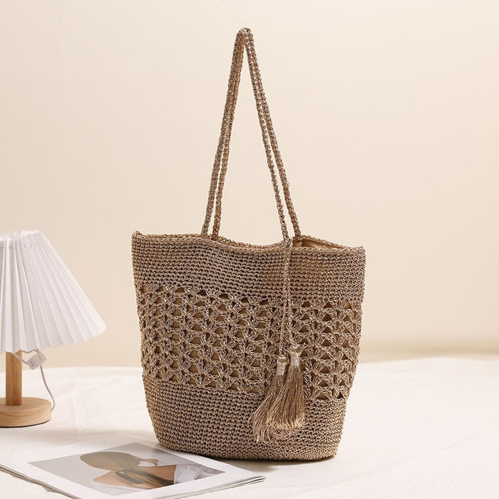 Crocheted tote bag with elegant tassels Kalsten