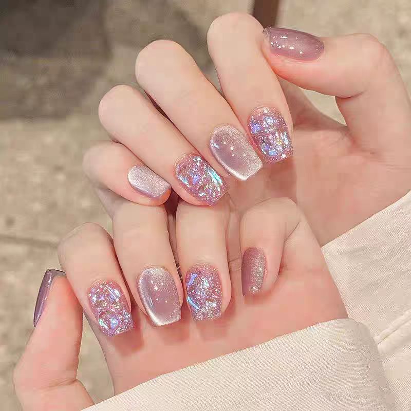 Artificial nails with radiant glitter effect Kalsten
