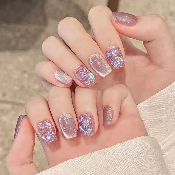 Artificial nails with radiant glitter effect Kalsten