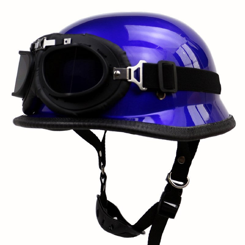 Retro Half-Style Motorcycle Helmet with Protective Goggles Kalsten
