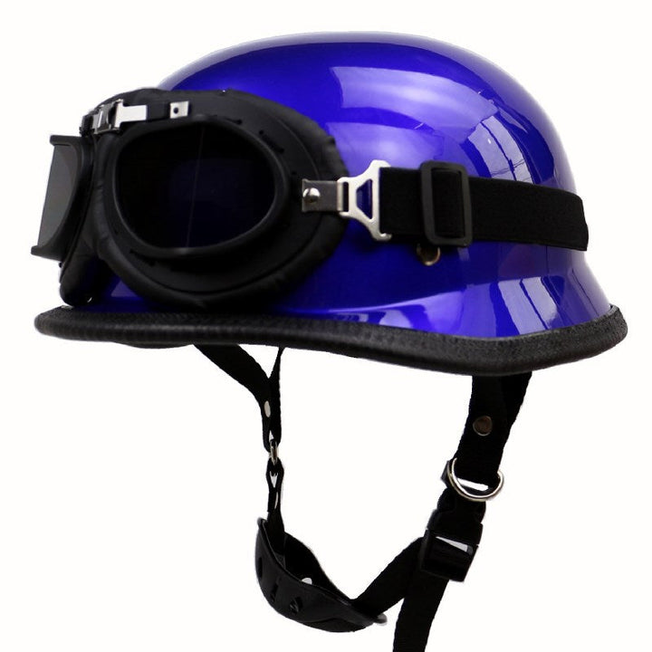 Retro Half-Style Motorcycle Helmet with Protective Goggles Kalsten