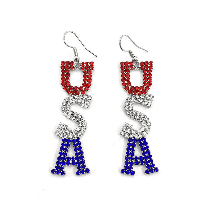 Ladies long sparkling crystal tassel earrings with geometric stud closure Kalsten