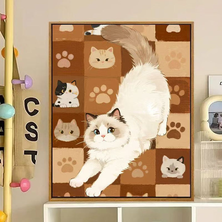 Cute Cat-Themed Decorative Canvas Art Kalsten