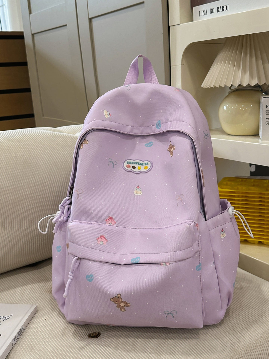 Whimsical Character Print Backpack Kalsten