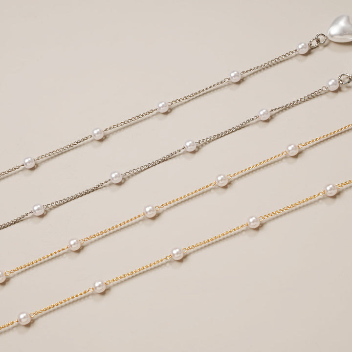 Elegant Heart-Shaped Pearl Chain kalsten