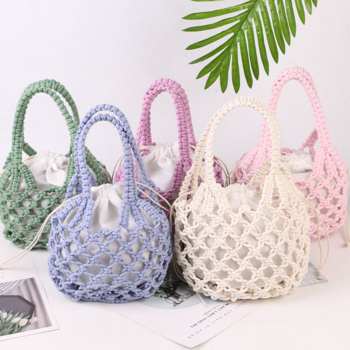 Hand-knotted tote bag with inner drawstring closure Kalsten