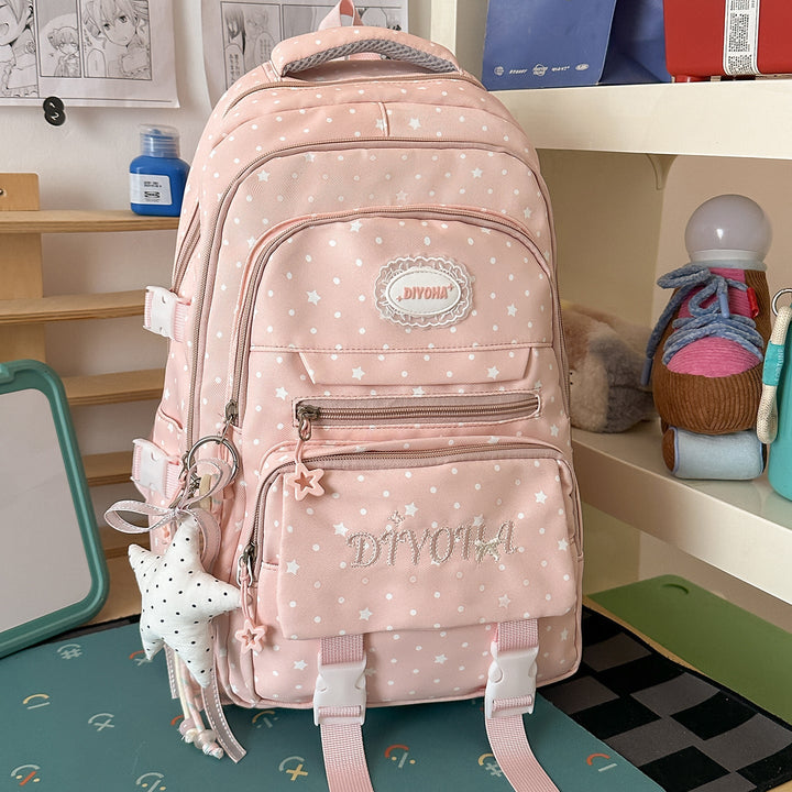 Children's Whimsical Star-Print School Backpack