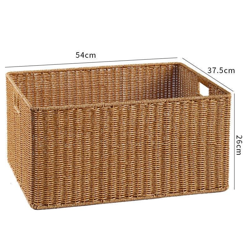 Handwoven Storage Basket with Cutout Handles Kalsten