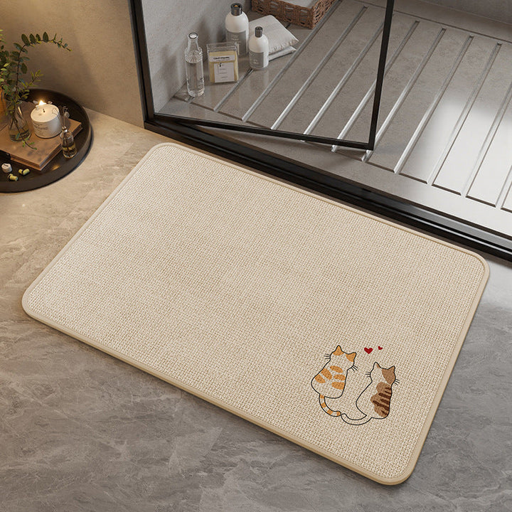 Decorative Cat-Themed Bath Mat Kalsten