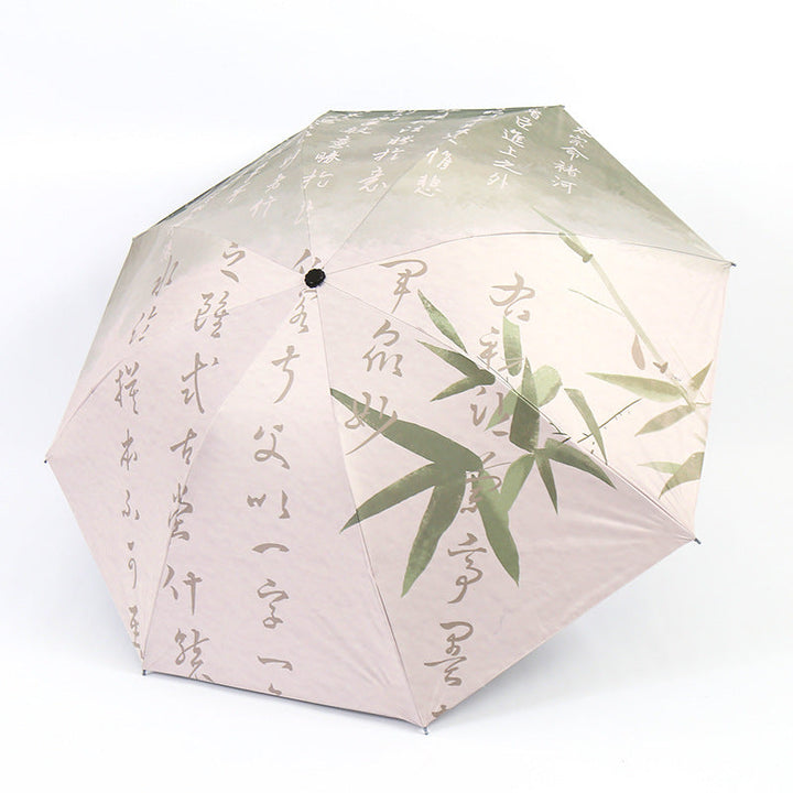 Women's Folding Umbrella with Artistic Bamboo Design Kalsten