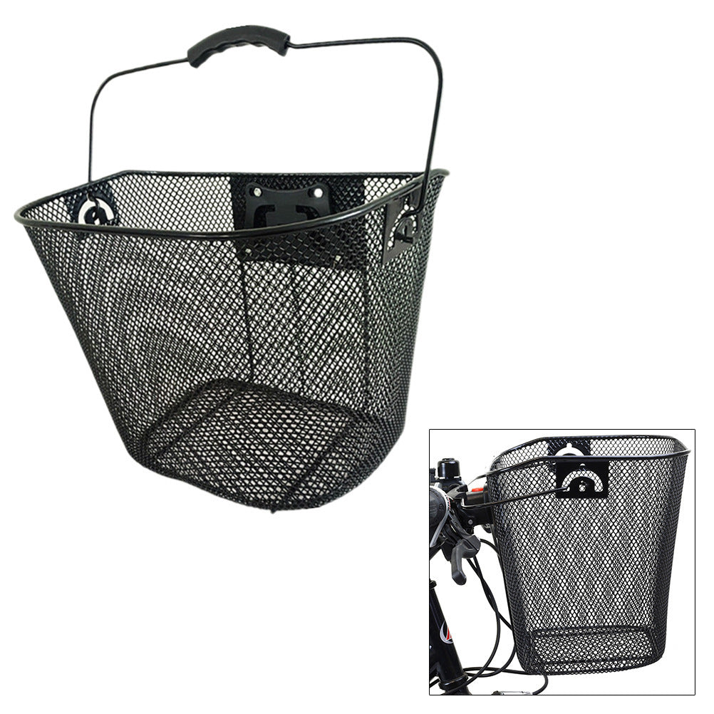 Front Quick Release Mesh Bicycle Basket with Locking Handlebar Mount Kalsten