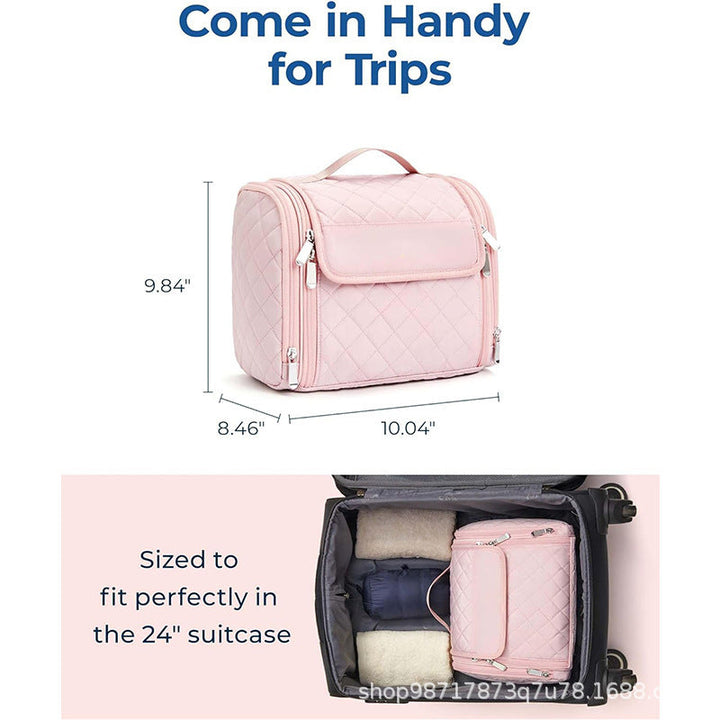 Cosmetic Organizer Bag with Removable Hook and Transparent Compartments Kalsten