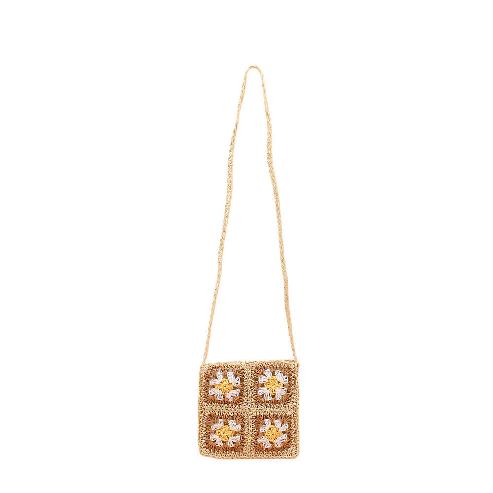 Shoulder bag with hand-crocheted floral pattern Kalsten