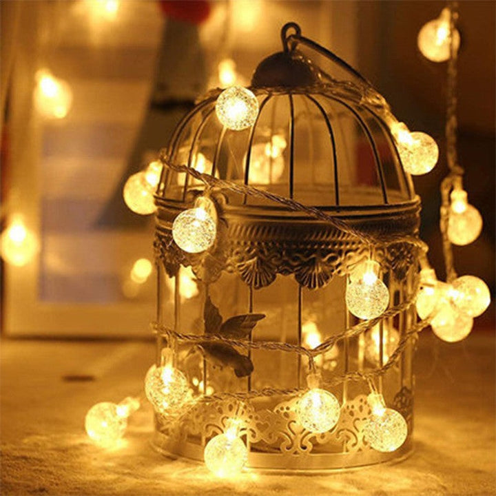 Globe LED String Lights With Waterproof Copper Wire And Textured Clear Bulbs Kalsten