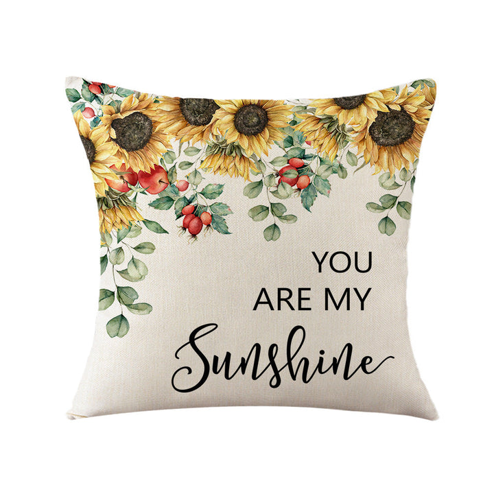 Women's Cushion Cover with Sunflower Pattern Kalsten