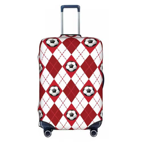 Unisex nan elastic luggage cover with football argyle pattern, tear-resistant stretch cover for trolley with handle and wheel openings Kalsten
