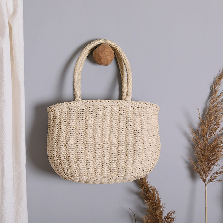 Handwoven basket bag with curved handles Kalsten