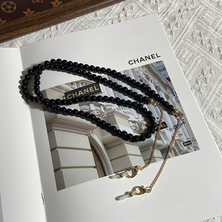 Fashionable jewelry band made of onyx beads Kalsten