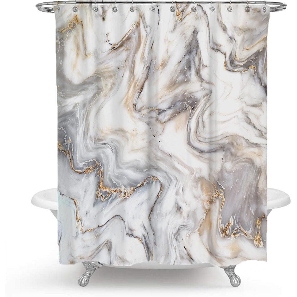 Elegant Marble-Patterned Shower Curtain Kalsten