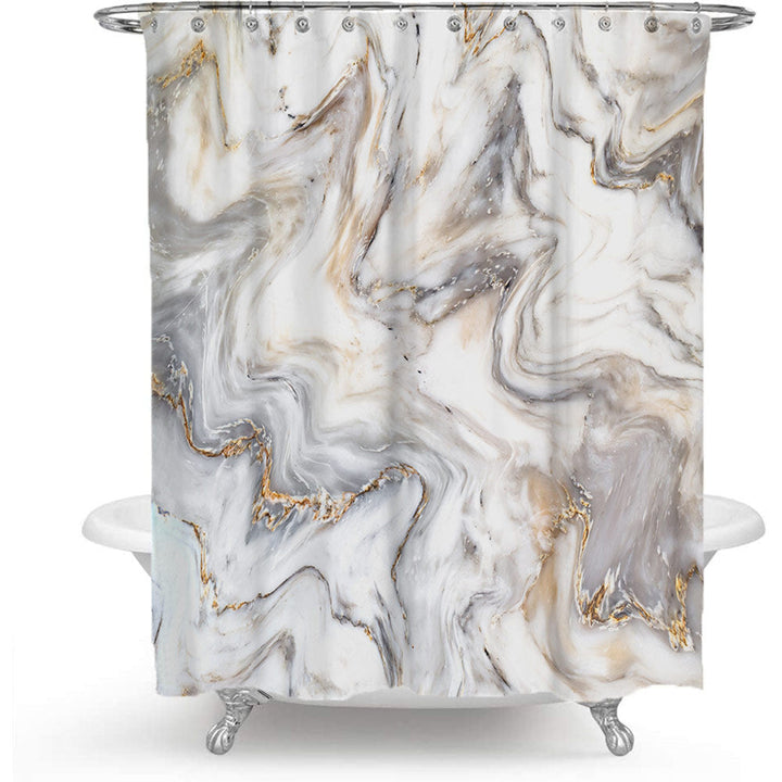 Elegant Marble-Patterned Shower Curtain Kalsten