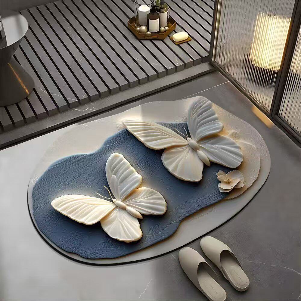 Floral Design Bath Mat Kalsten